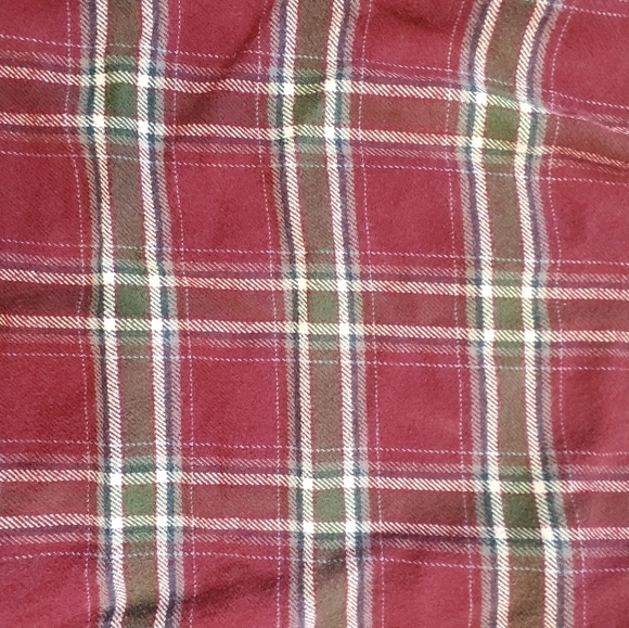 LL Bean dark wine color plaid flannel soft organic cotton button down | size L - Picture 6 of 6